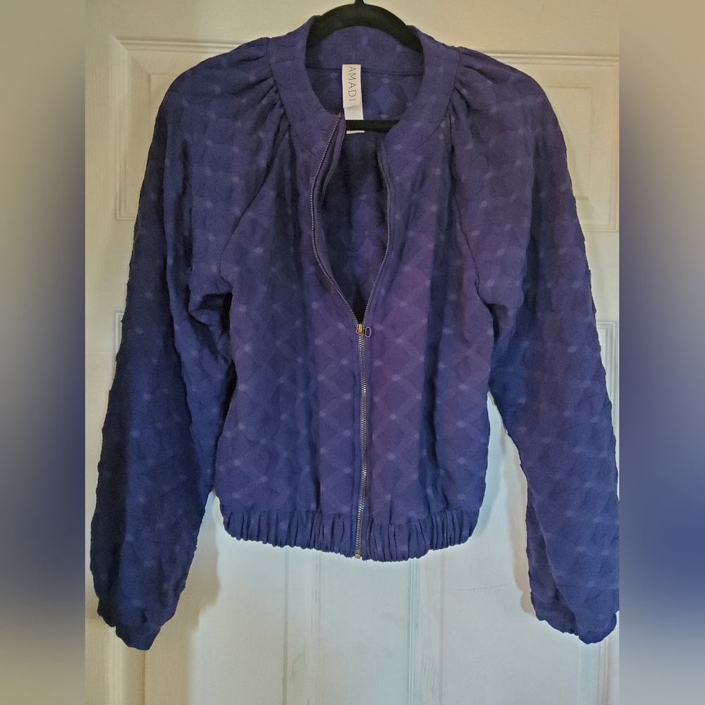 Amandi Navy Zip Up Jacket Size XS